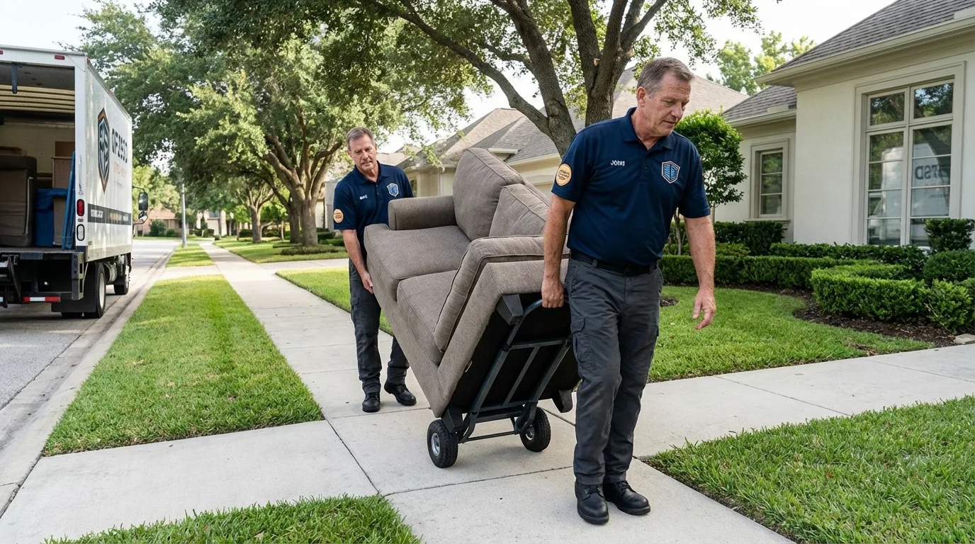 Local residential moving crew loading furniture in Independence, OH